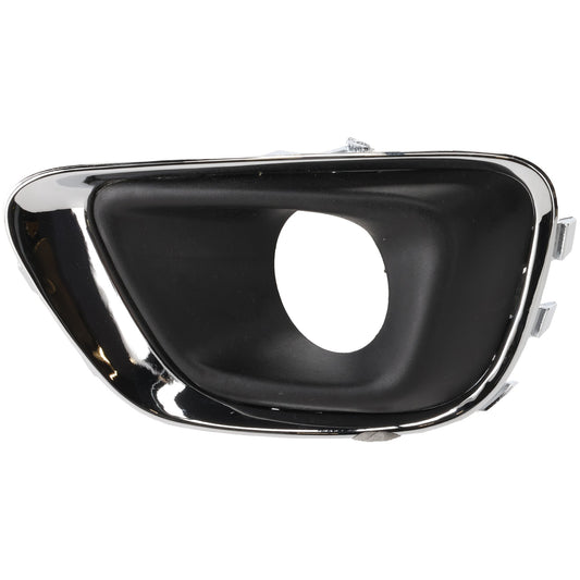Front, Driver Side Fog Light Trim, Black and Chrome