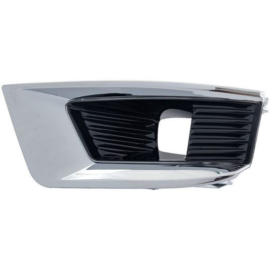 Front, Driver Side Fog Light Trim, Black, Chrome Bezel, (SL, For Models without Midnight Edition)/Platinum/S/SV Models