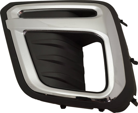 Front, Driver Side Fog Light Trim, Black and Chrome
