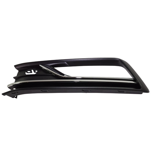 Front, Driver Side Fog Light Trim, Textured Black, For Models with Block Heater