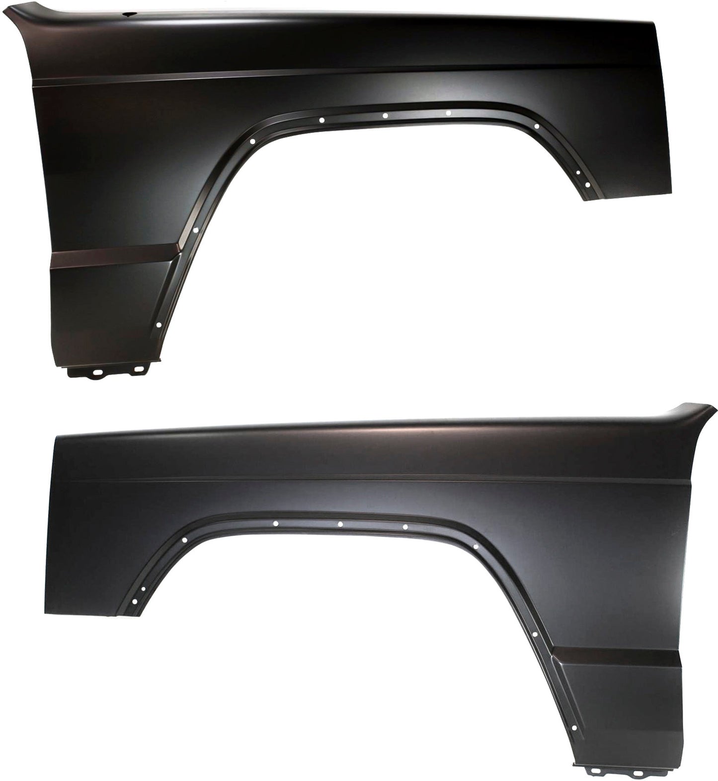 Front, Driver and Passenger Side Fenders, With fender flare holes, With Antenna Hole