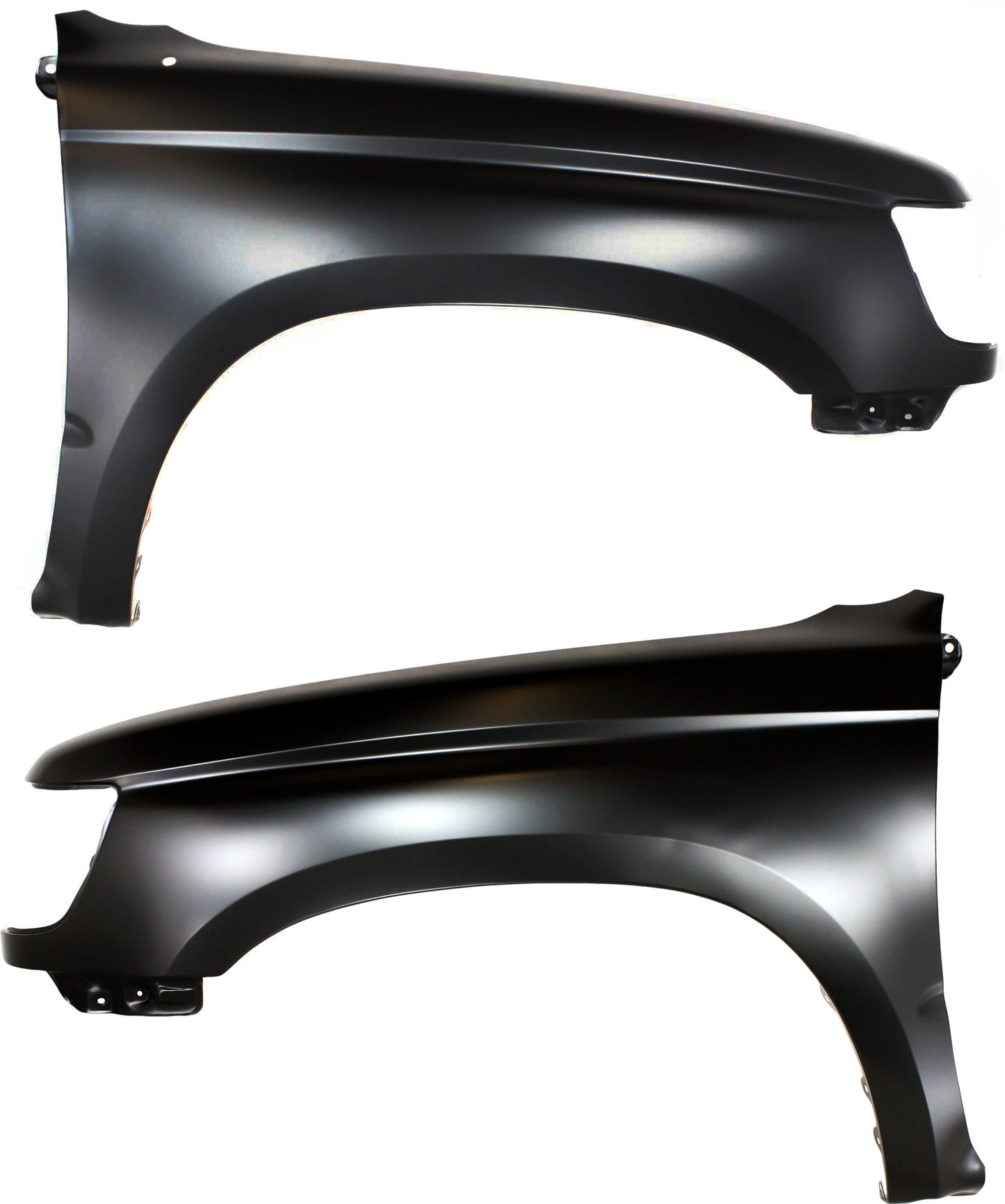 Front, Driver and Passenger Side Fenders, Without fender flare holes