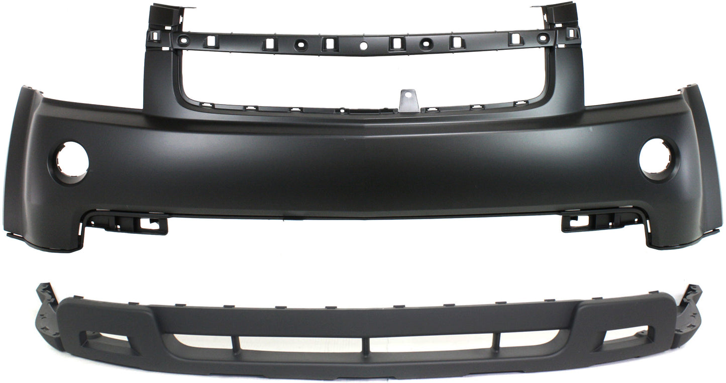Front, Upper - Primed; Lower - Textured Bumper Cover, Without Sport Model, CAPA CERTIFIED