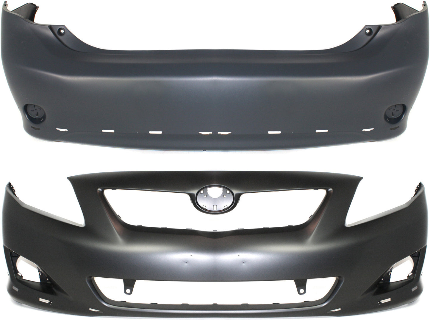 Front and Rear Primed Bumper Covers, For Models With Spoiler Holes, North America Built Vehicle