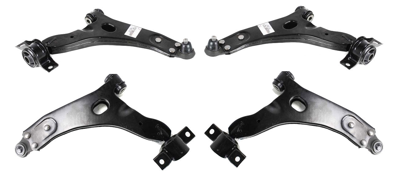 Передняя часть, сторона водителя и пассажира, нижние рычаги управления