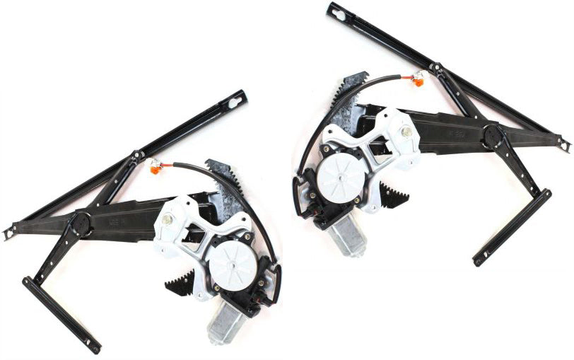 Front, Driver and Passenger Side Power Window Regulator, With Motor
