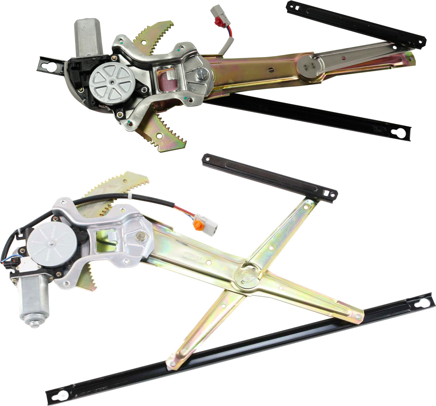 Front, Driver and Passenger Side Power Window Regulator, With Motor