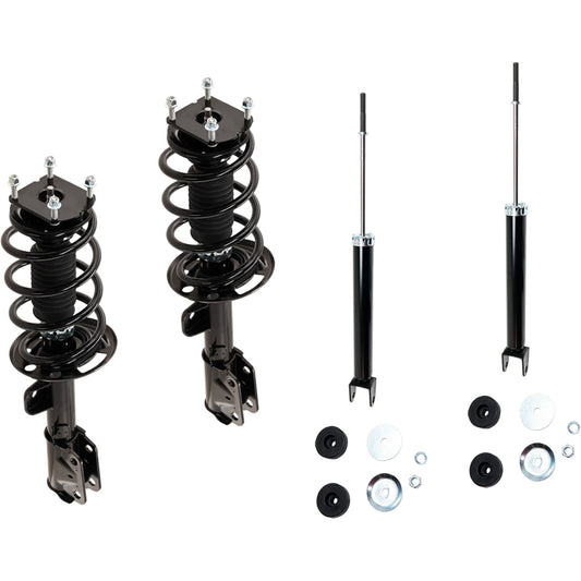 Front and Rear, Driver and Passenger Side Shock and Fully Loaded Strut, FWD