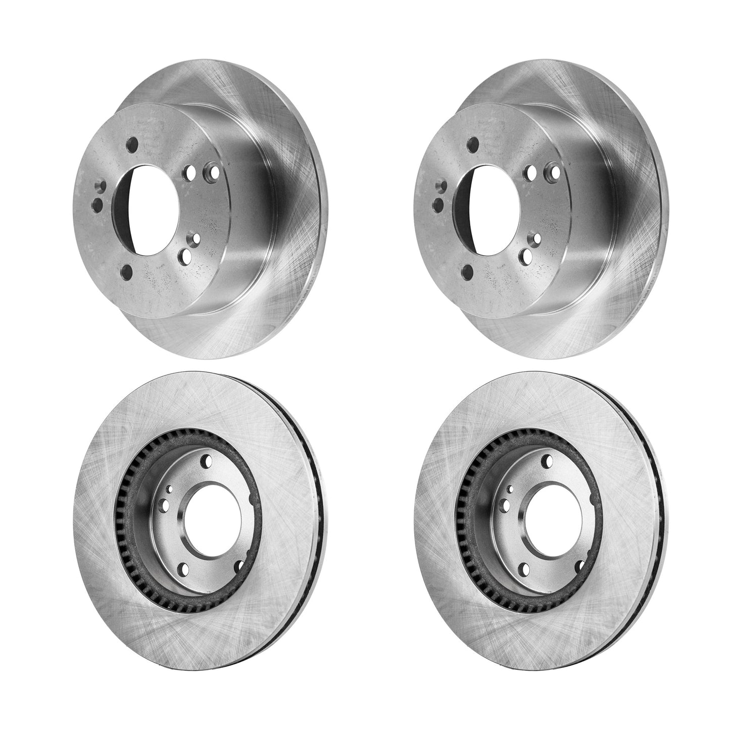 Front and Rear Brake Discs, 4-Wheel Set, Plain Surface, 5 Lugs, 280mm - Front; 262mm - Rear Disc Diameter