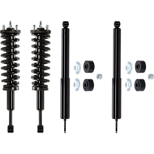 Front and Rear, Driver and Passenger Side Shock and Fully Loaded Strut, 4WD