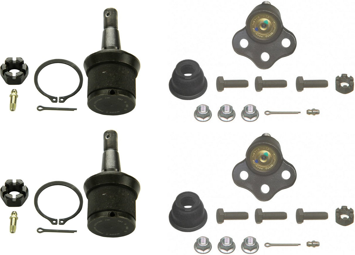 SET-MOK7395-C Front, Driver or Passenger Side, Upper and Lower Ball Joint Problem Solver Series