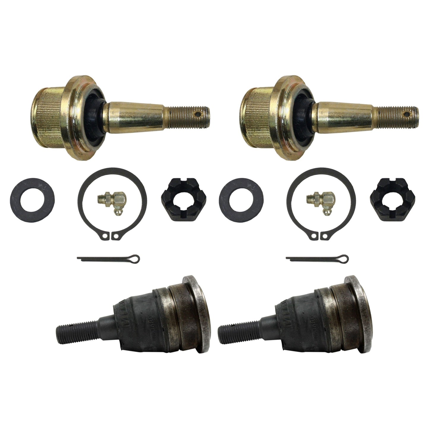 SET-MOK80628-A Front, Driver and Passenger Side, Upper and Lower Ball Joint