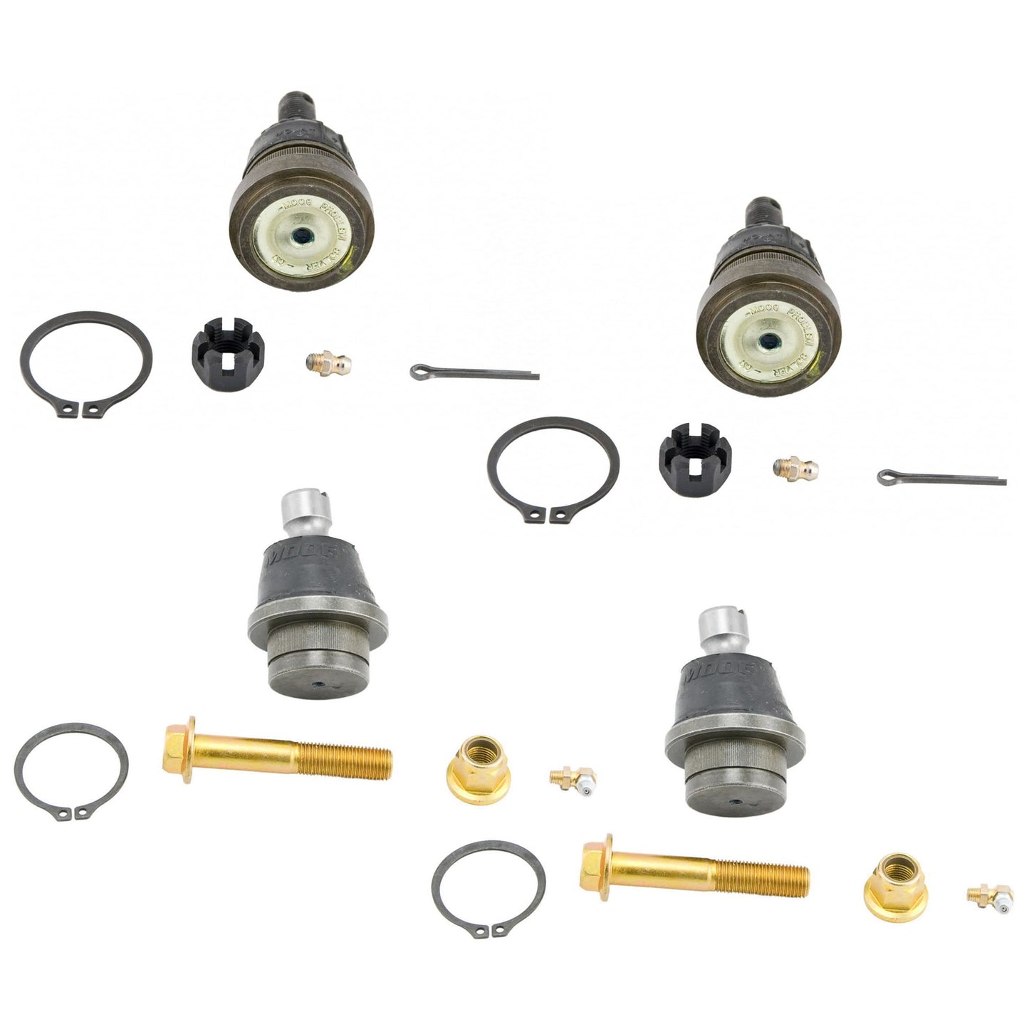 SET-MOK80647 Front, Driver and Passenger Side, Upper and Lower Ball Joint