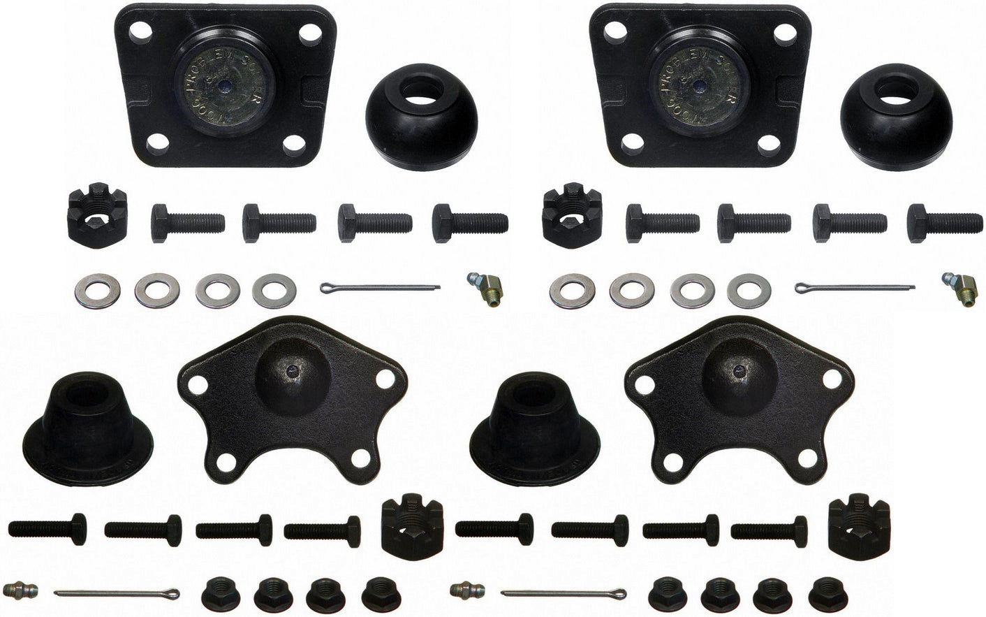 SET-MOK9519 Front, Driver and Passenger Side, Upper and Lower Ball Joint Problem Solver Series