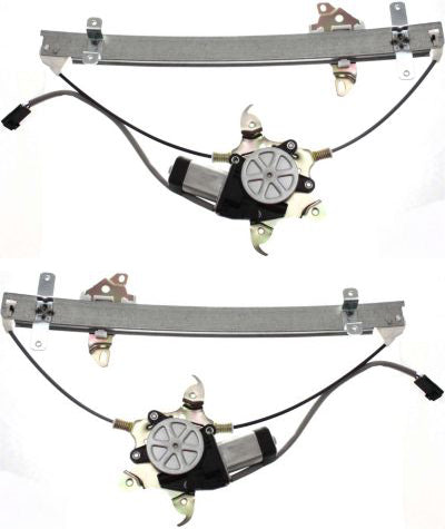 Front, Driver and Passenger Side Power Window Regulator, With Motor