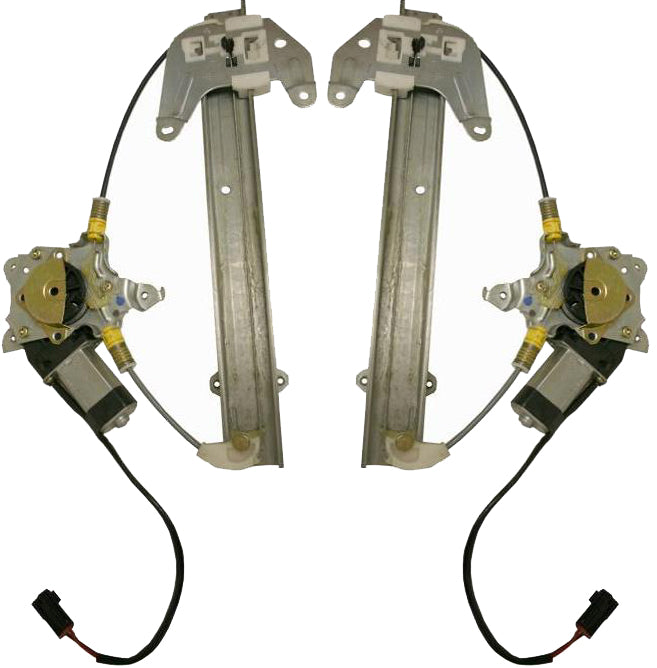 Rear, Driver and Passenger Side Power Window Regulator, With Motor