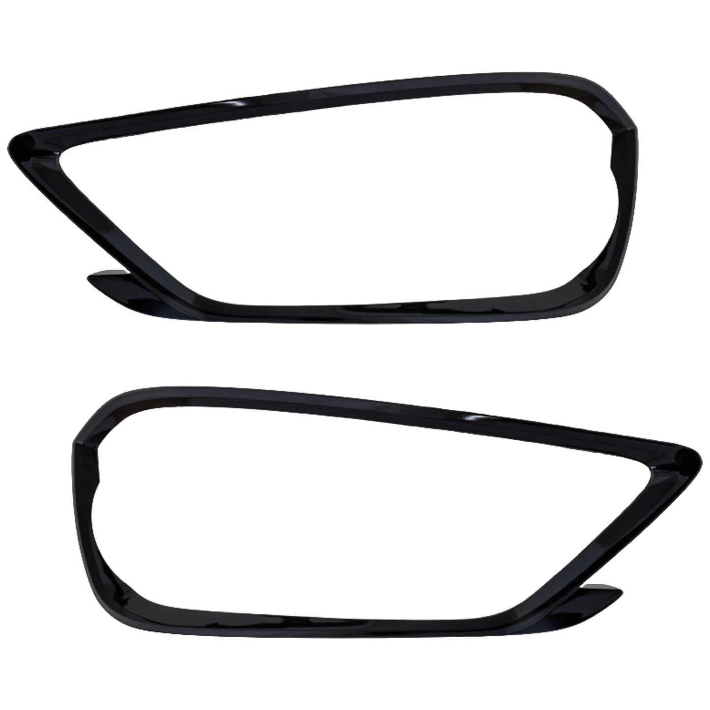 Front, Driver and Passenger Side Fog Light Trims, Black