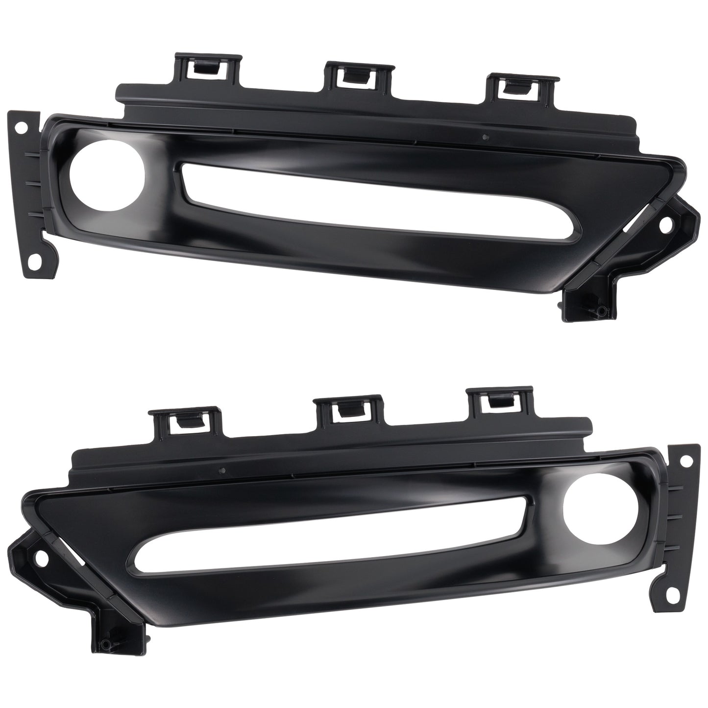 Front, Driver and Passenger Side Fog Light Trims, Textured Black, Type 2