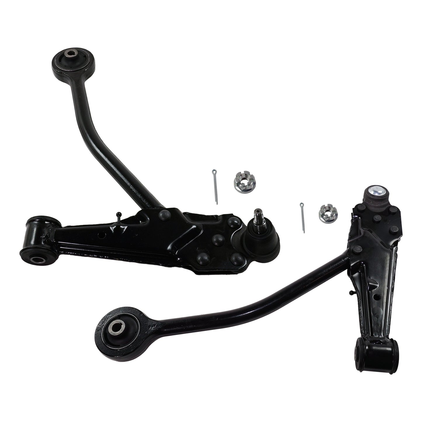 Front, Driver and Passenger Side, Lower Control Arms, With Ball Joints, Steel Arm