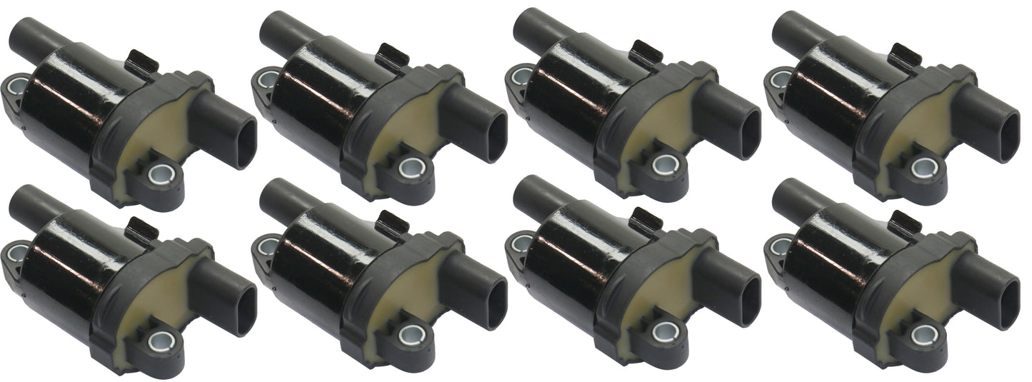 Ignition Coils, Set of 8, Round Coil