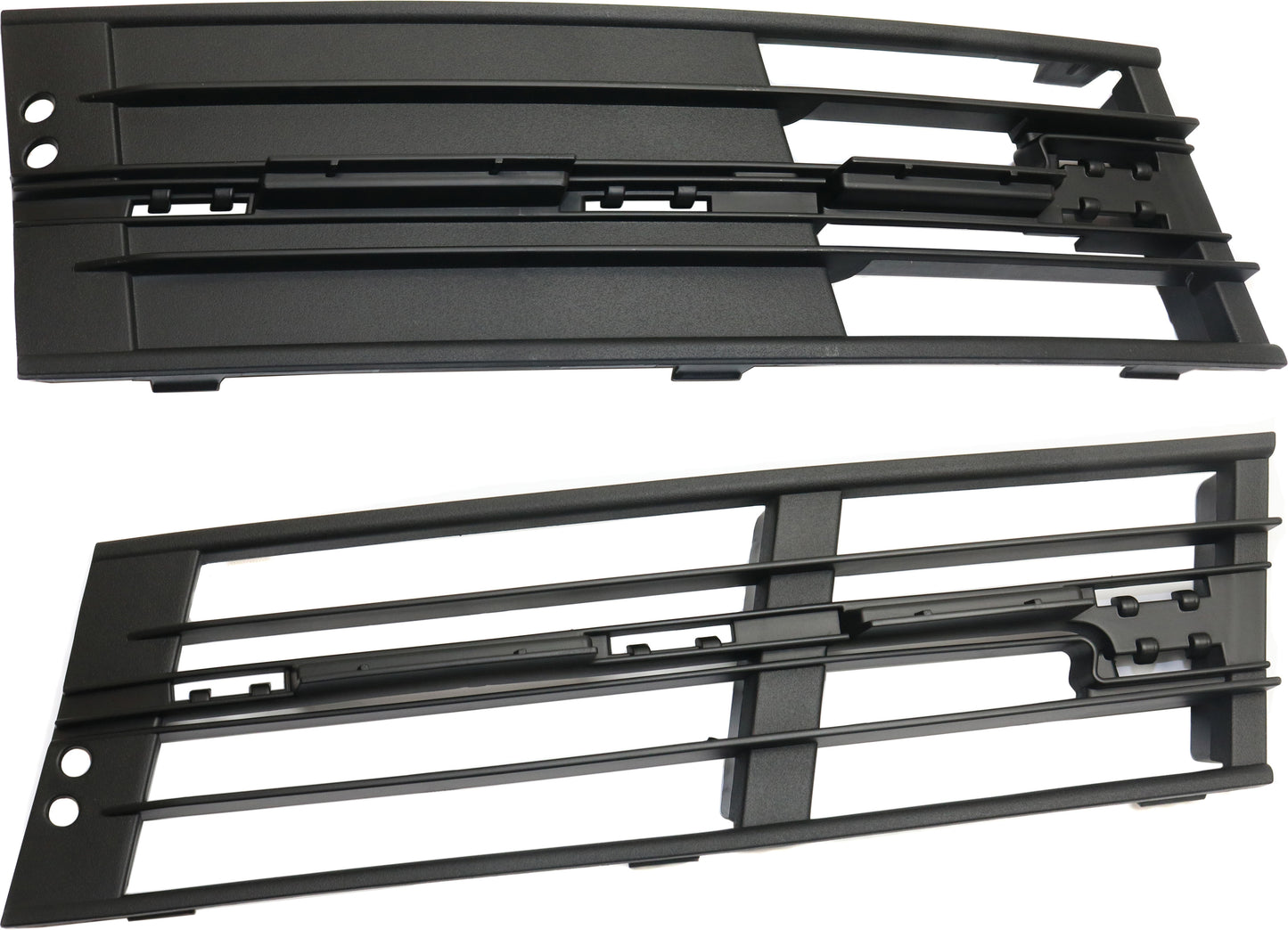 Front, Driver and Passenger Side Bumper Grilles, Textured Black