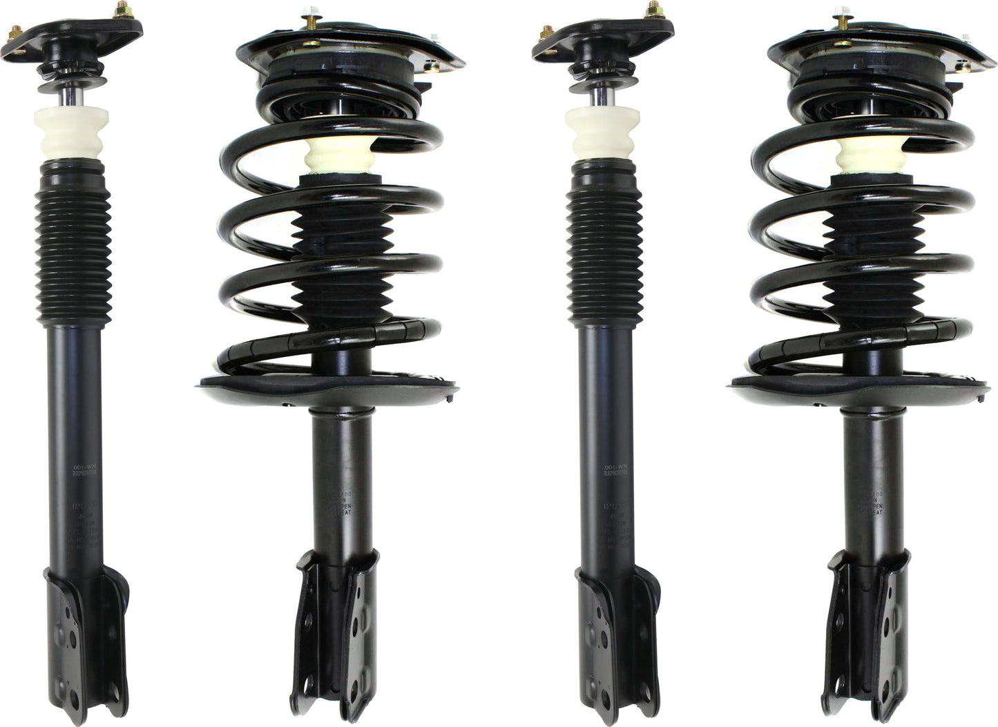 Front and Rear, Driver and Passenger Side Shock and Fully Loaded Strut