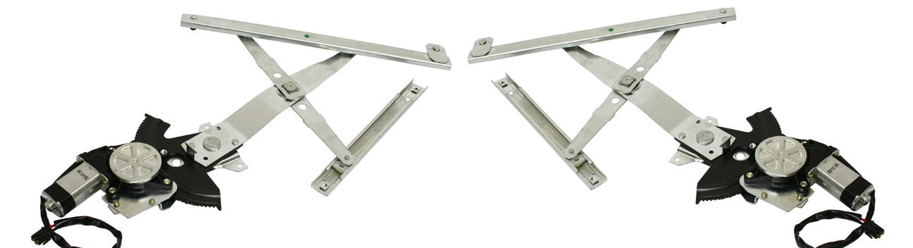 Front, Driver and Passenger Side Power Window Regulator, With Motor