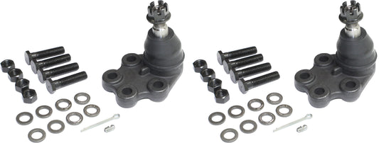 Front, Driver and Passenger Side, Lower Ball Joints, Non-Adjustable, Bolt-On Mounting Type, RWD