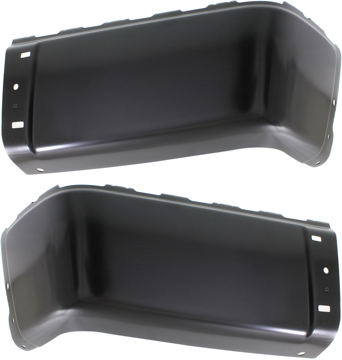 Rear, Driver and Passenger Side Bumper End, Painted Black Steel