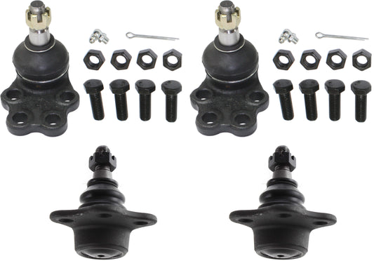 Front, Driver and Passenger Side, Upper and Lower Ball Joints