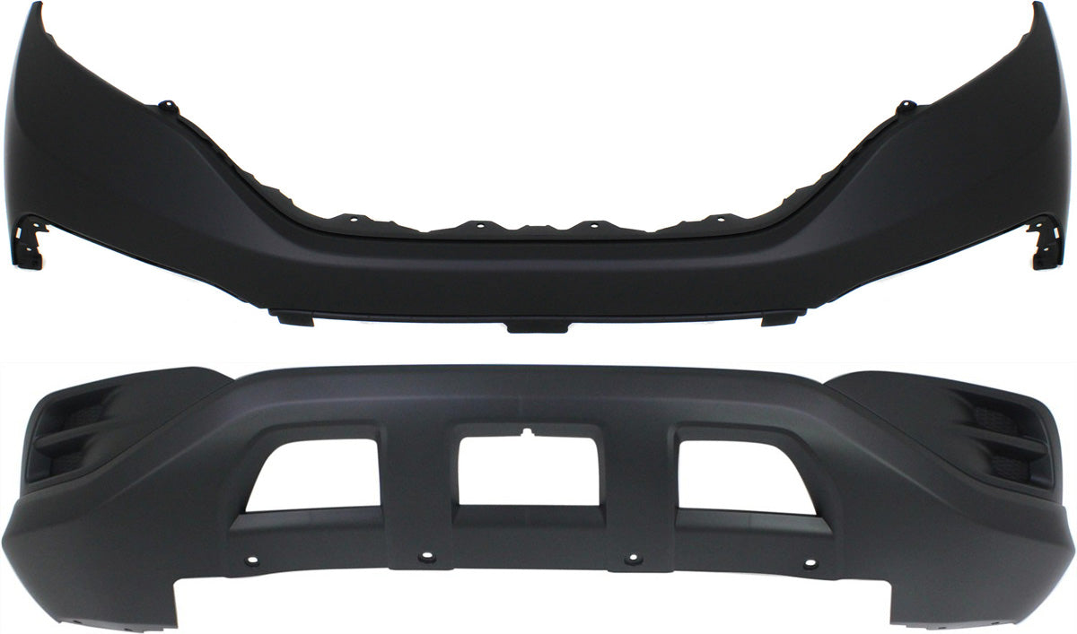 Front, Upper Primed, Lower - Textured Bumper Cover, LX Model