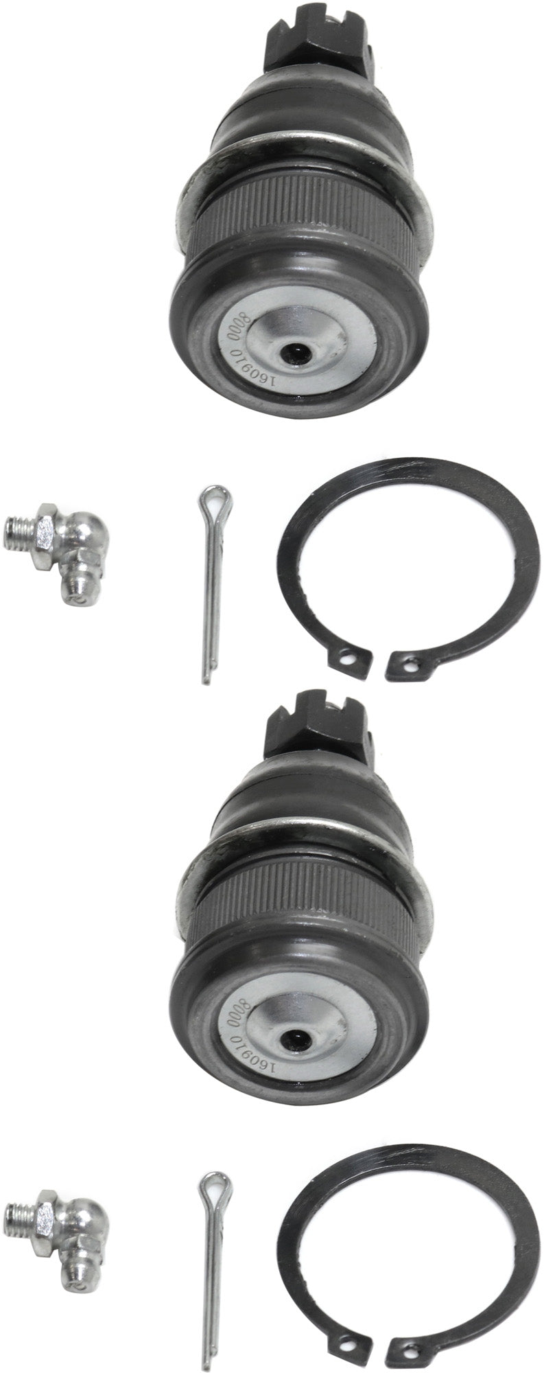 Передние, со стороны водителя и пассажира, нижние шаровые шарниры