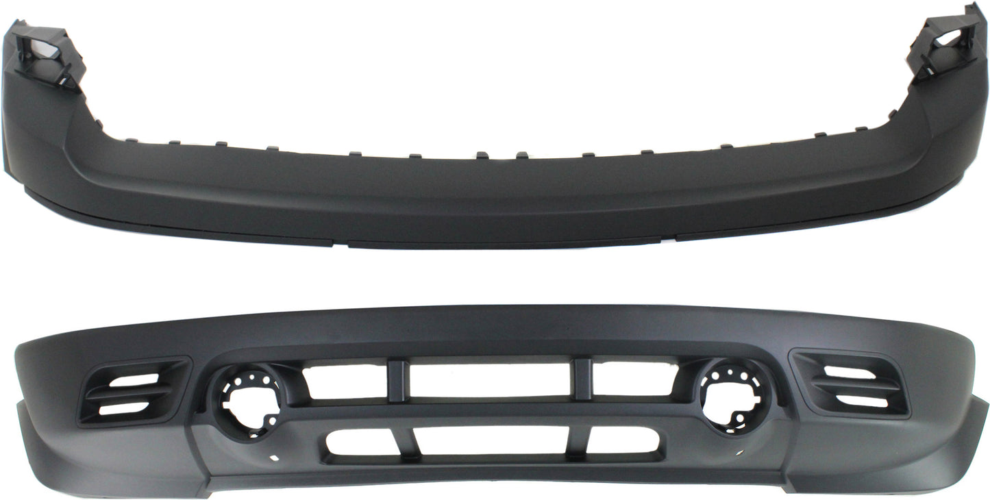 Front, Upper and Lower Upper - Primed, Lower - Textured Bumper Cover