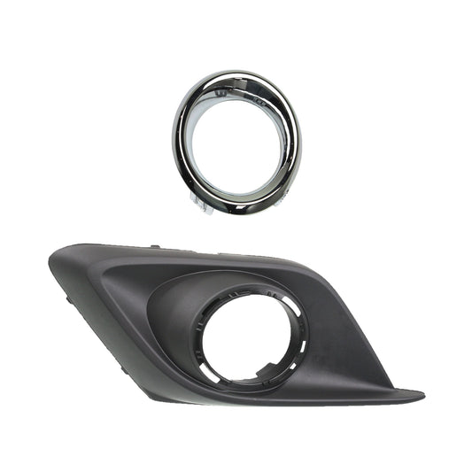 Front, Driver Side Fog Light Trims, Paint to Match Bezel; Chrome Molding, For Models With Chrome Trim Ring
