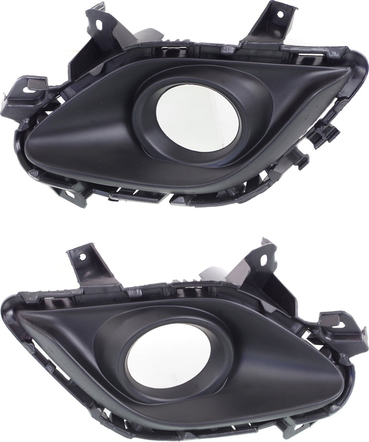 Front, Driver and Passenger Side Fog Light Trims, Textured Black, For Models Without LED Lights
