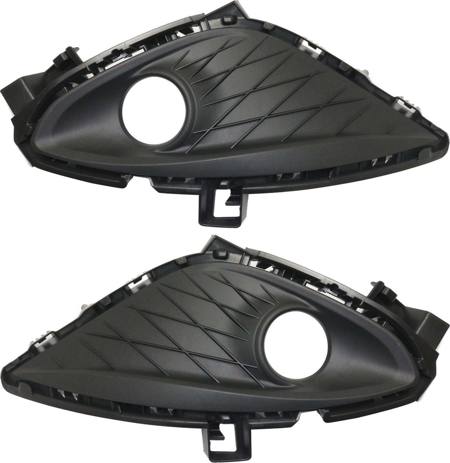 Front, Driver and Passenger Side Fog Light Trims, Textured Black