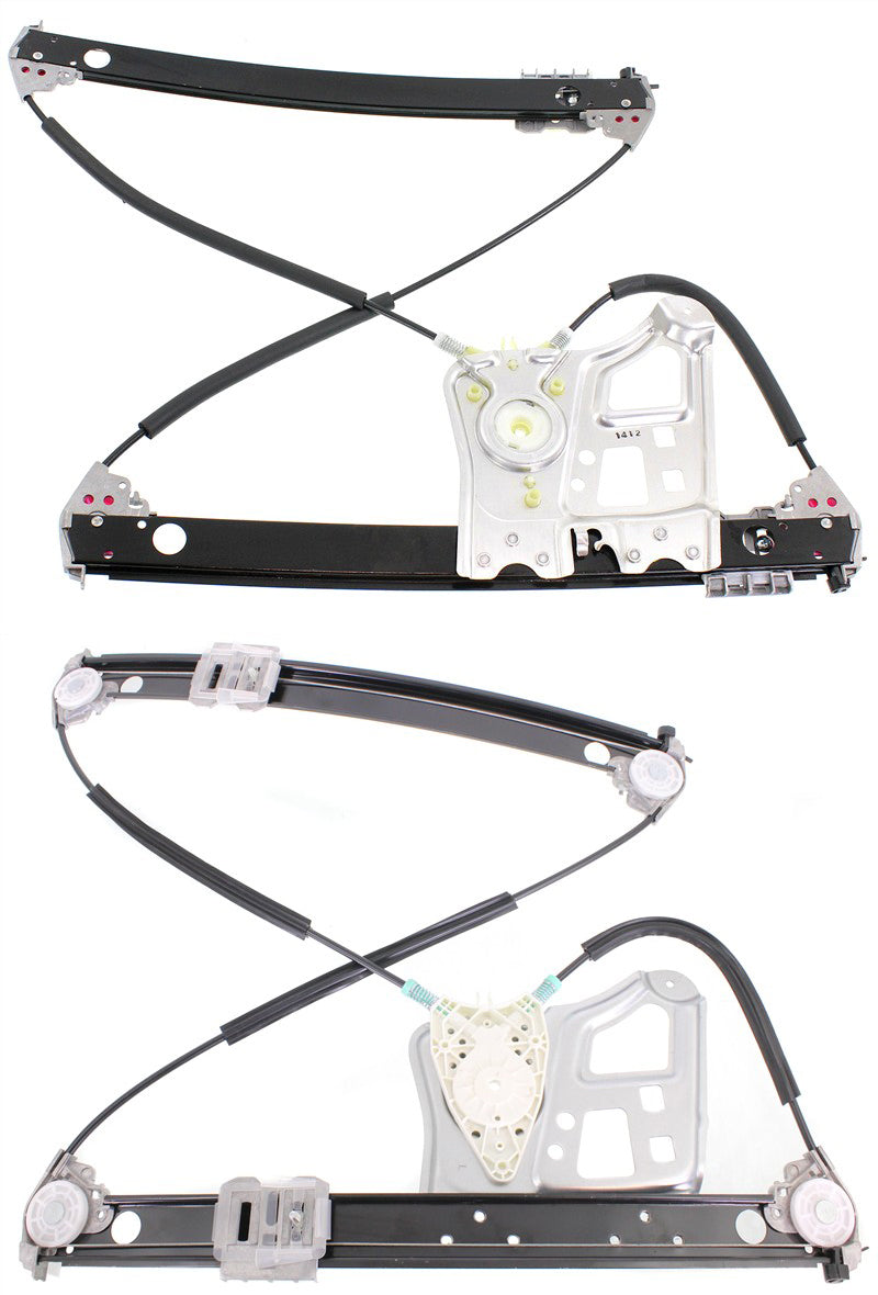 Front, Driver and Passenger Side Window Regulators Power, without Motor