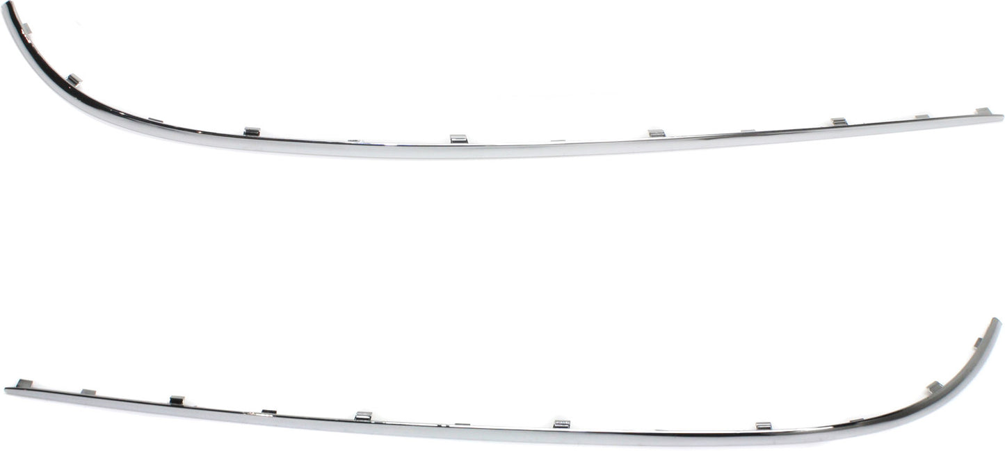 Rear, Driver and Passenger Side, Outer Bumper Trim, Chrome, Sedan