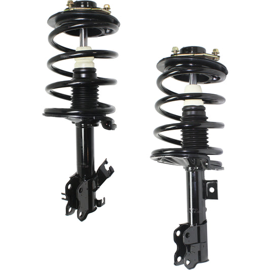 Передняя стойка со стороны водителя и пассажира, полностью нагруженная, передний привод