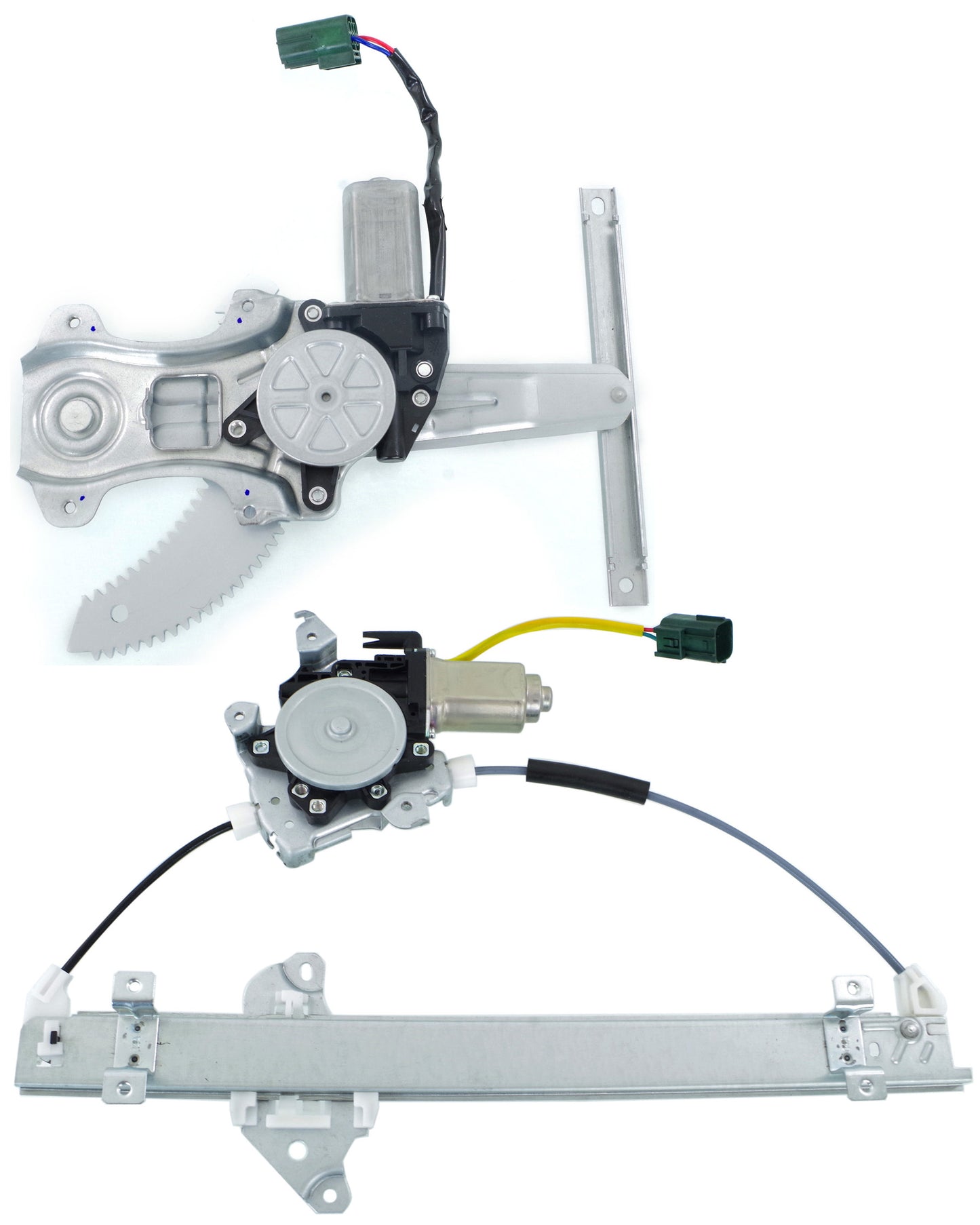 Front and Rear, Passenger Side Window Regulators, Power, With Motor