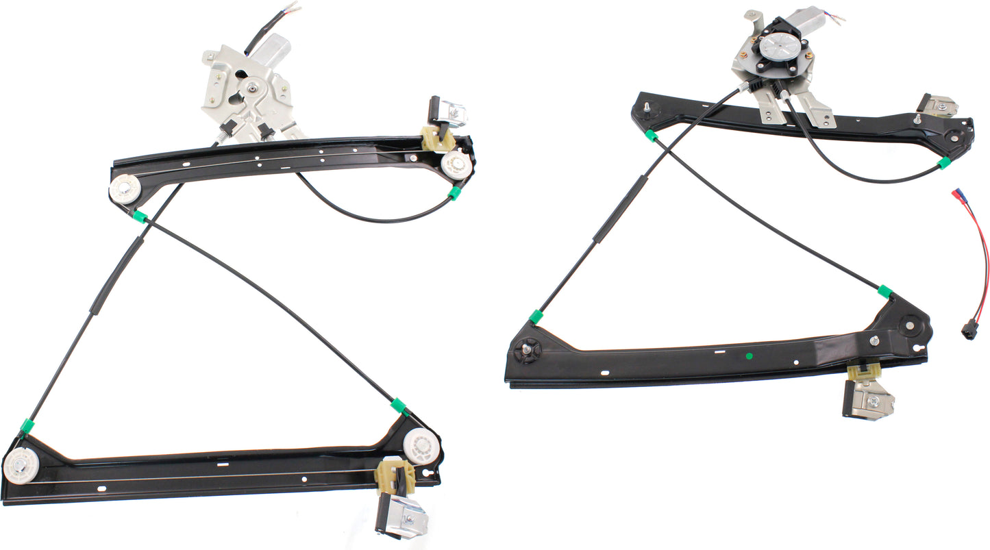 Front, Driver and Passenger Side Window Regulators, Power, For Models Without Finger Protection