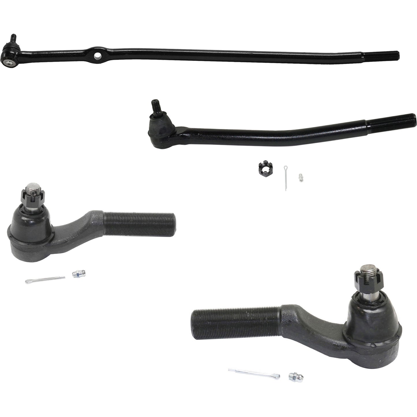 Front, Driver and Passenger Side, Inner and Outer Tie Rod Ends