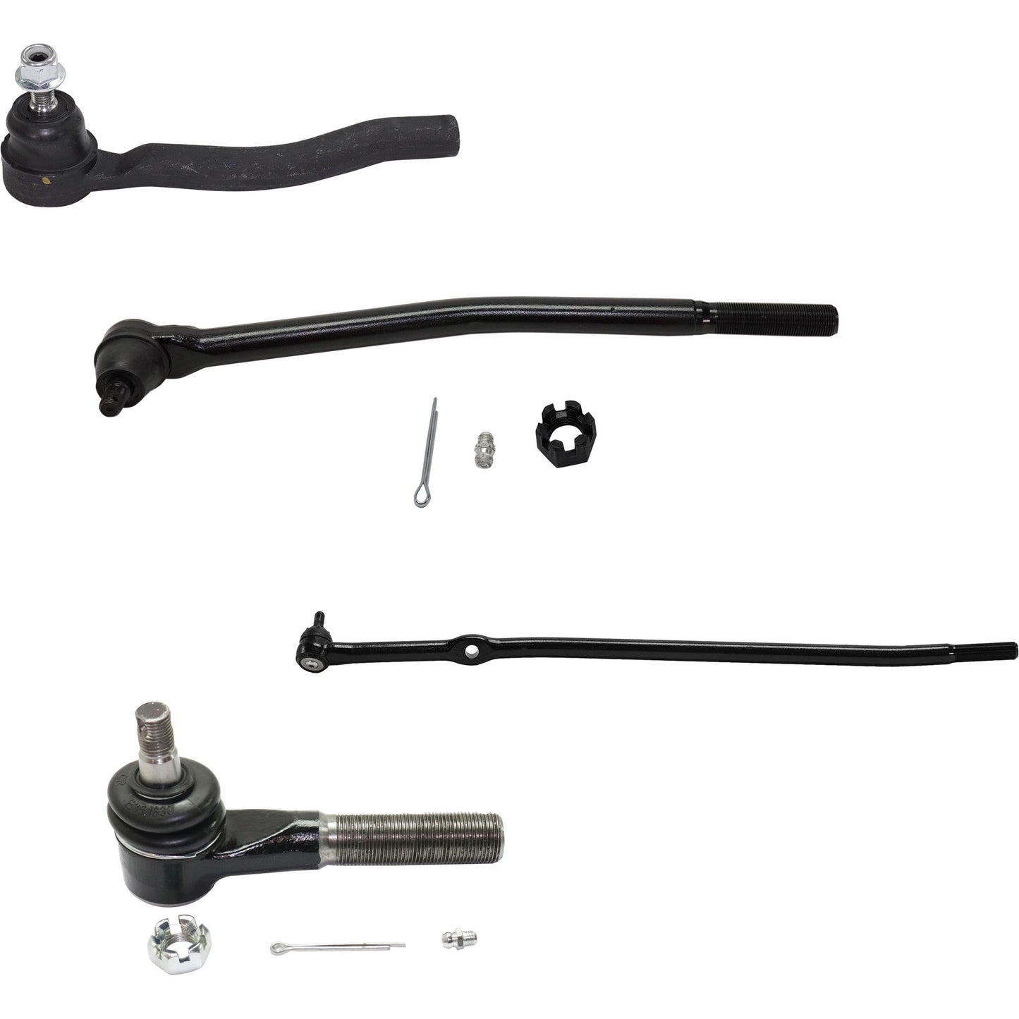 Front, Driver and Passenger Side, Inner and Outer Tie Rod Ends