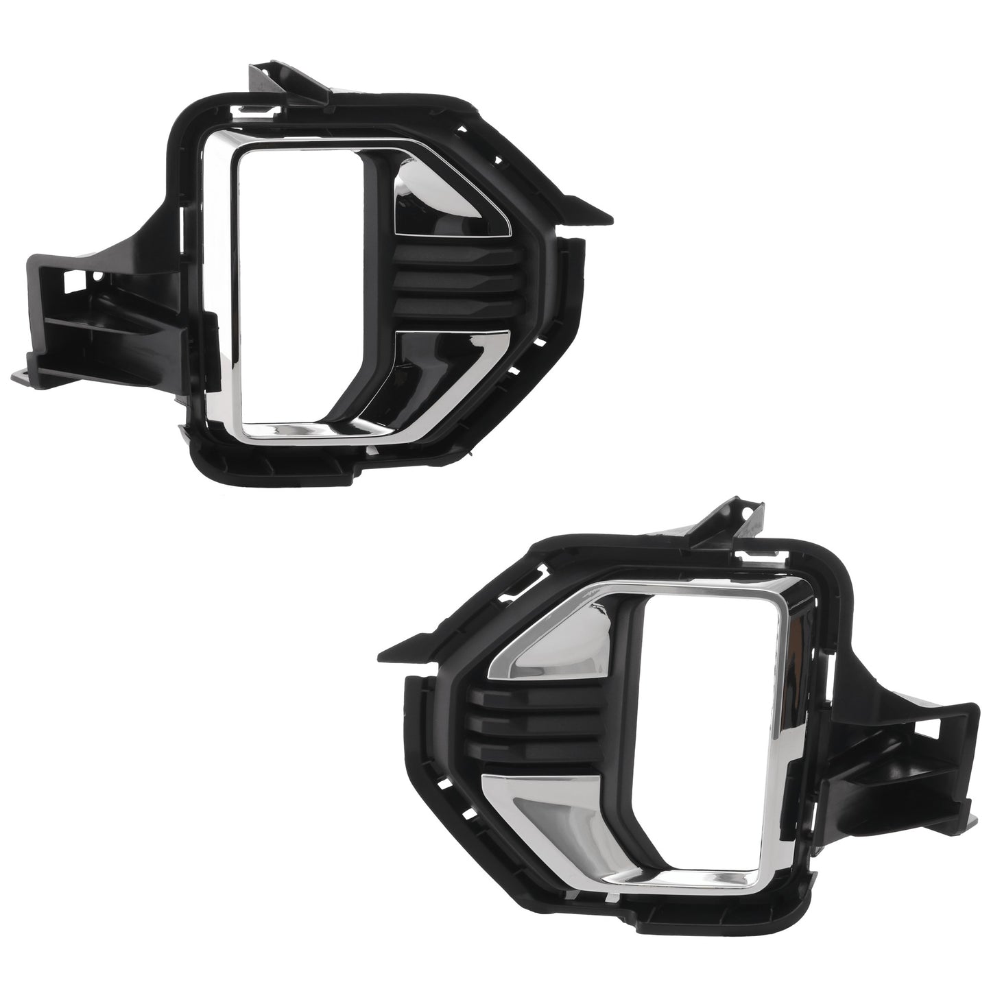 Front, Driver and Passenger Side Fog Light Trims, Black