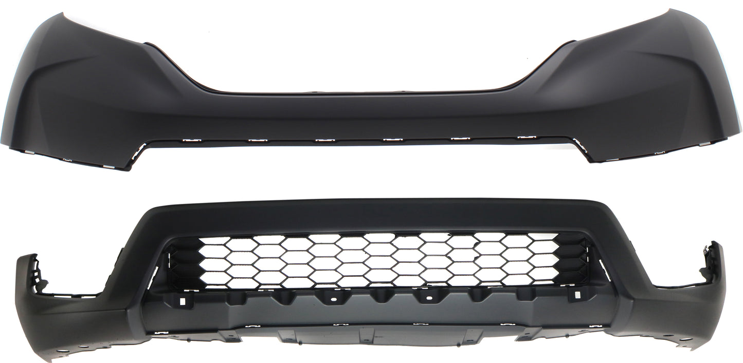Front, Upper and Lower Upper - Primed, Lower - Textured Bumper Cover