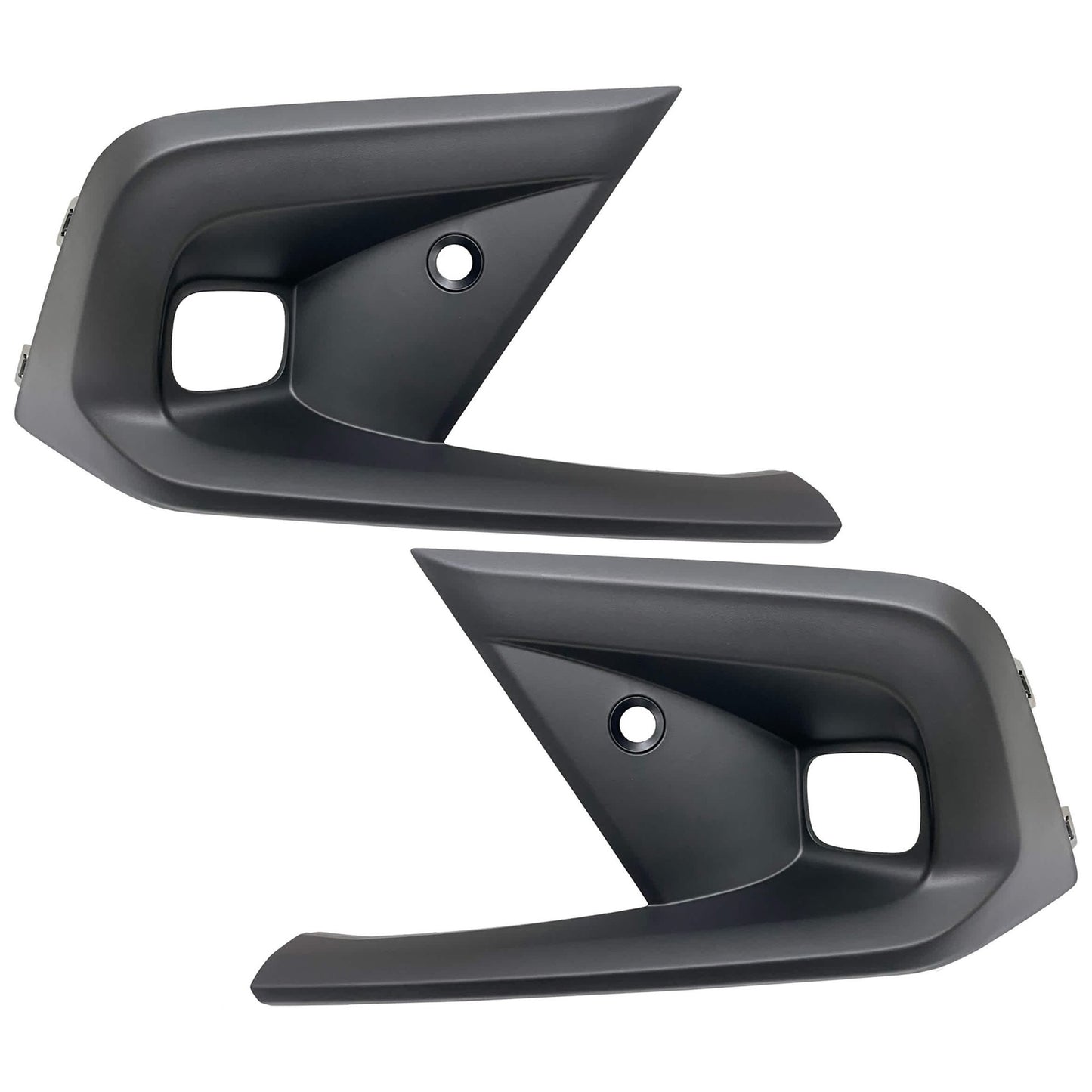 Front, Driver and Passenger Side Fog Light Trims, Black, Sedan