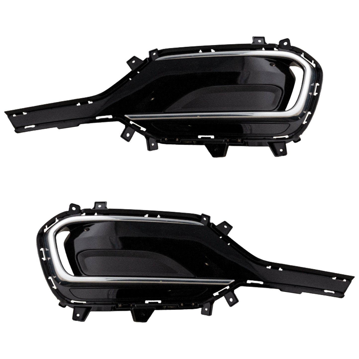 Front, Driver and Passenger Side Fog Light Trims, Black
