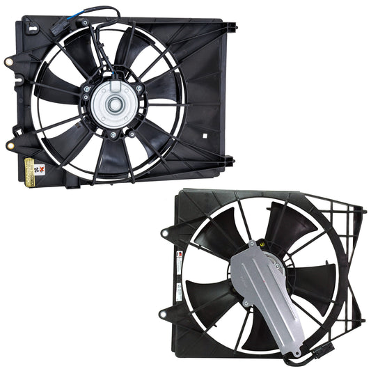 OE Replacement Radiator and A/C Condenser Fan Driver and Passenger Side, Single fan