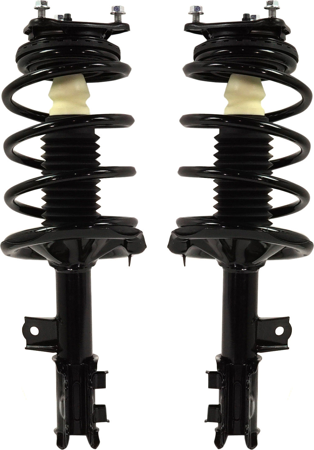 Передняя стойка со стороны водителя и пассажира, полностью нагруженная