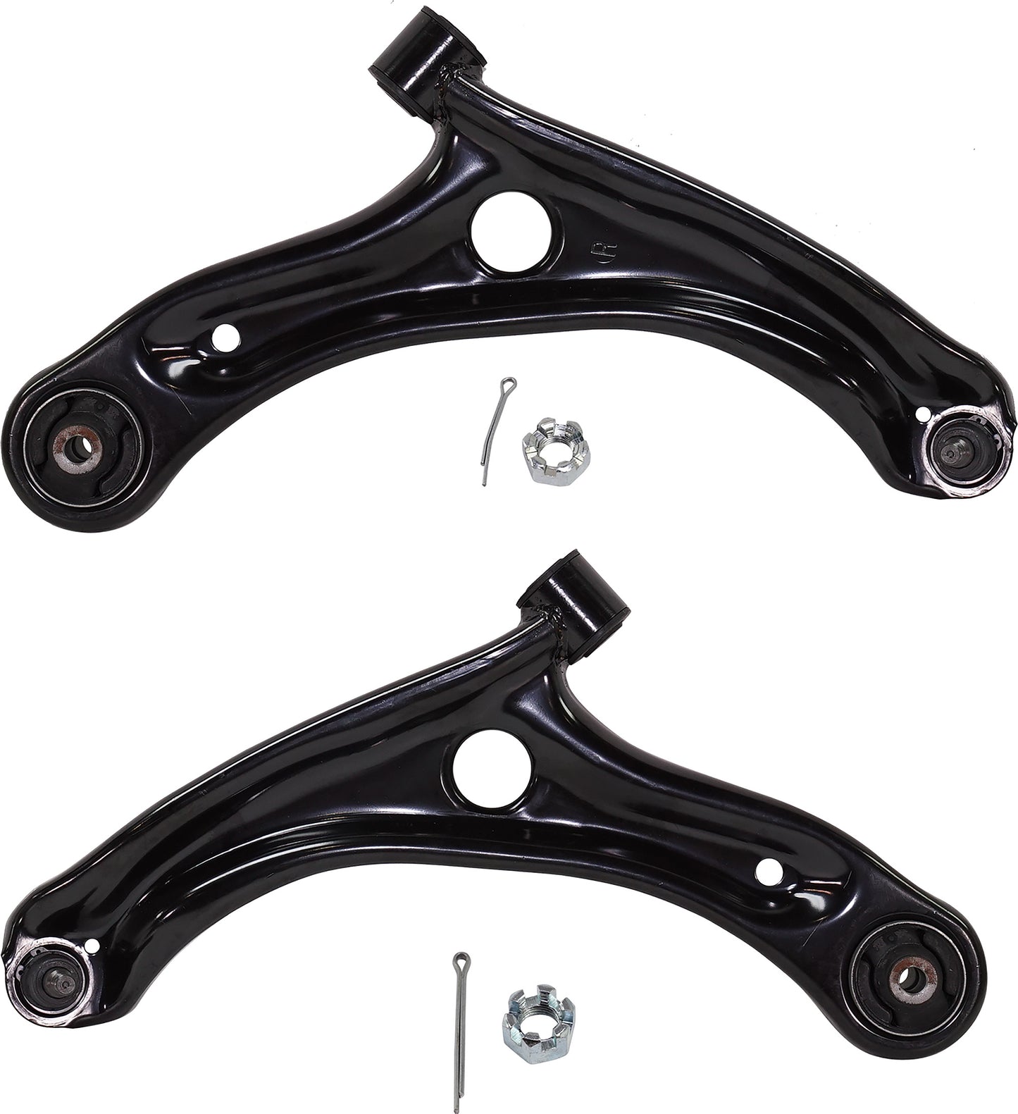 Front, Driver and Passenger Side, Lower Control Arms, With Ball Joint Assembly